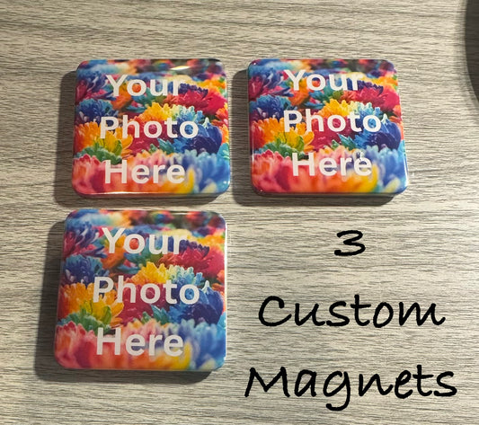 3 Custom Photo Magnets